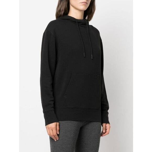 VINCE Women's black Hoodie Size Medium Comfy Lounge Cotton Sweater Minimalist - Picture 1 of 15
